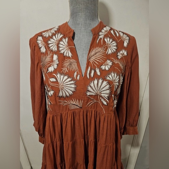 Anthropologie Small Samant Chauhan Apolline Embroidered Tunic Dress - Picture 4 of 8